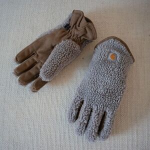 Carhartt Brown and Gray Sherpa Gloves